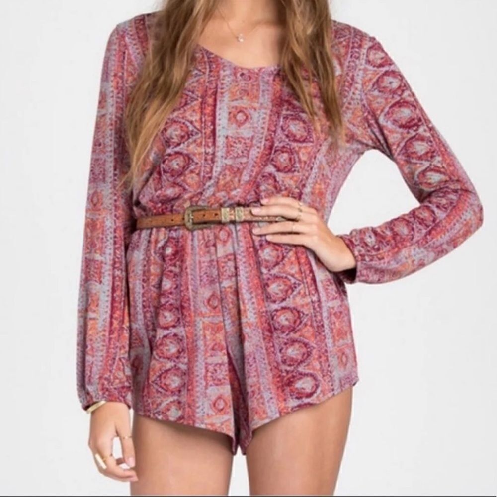 Billabong See the Sun Long Sleeve Bohemian Romper Size Small - Picture 2 of 10